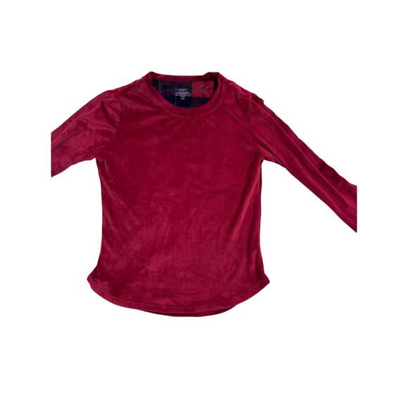 ClimateRight Cuddl Duds Velour Long Sleeve Top M Red Soft Cozy Pullover - Picture 6 of 6